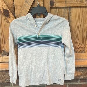 OshKosh B'gosh Gray and Blue hooded Long Sleeve Tee